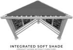 Ridgedale 8 Ft. X 8 Ft. White Steel Modern Cabana Pergola with Conversation Seating in Pumice - Image 4