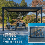 Backyard Discovery Sarasota 16'x10' Galvanized Steel Louvered Pergola - Image 5