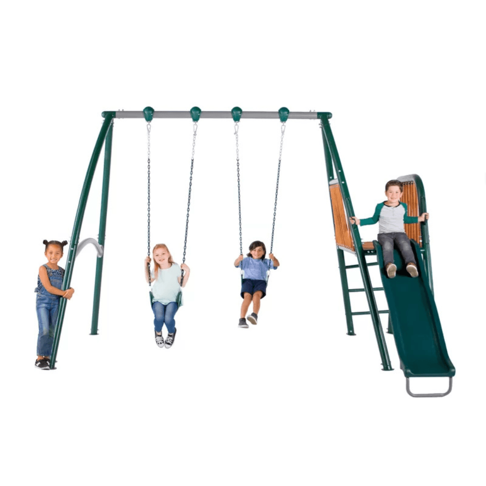 suzuuuen-product-90-image-1 Sportspower Alta Oaks 10′ Heavy Duty Swing Set with Lifetime Warranty on 6′ Double Wall Slide - Image 1